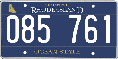 RI license plate 085761