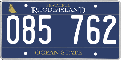 RI license plate 085762
