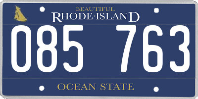 RI license plate 085763