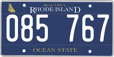 RI license plate 085767