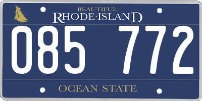 RI license plate 085772