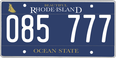 RI license plate 085777