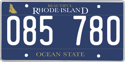 RI license plate 085780