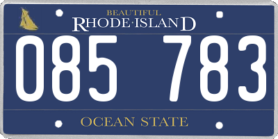 RI license plate 085783