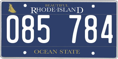 RI license plate 085784