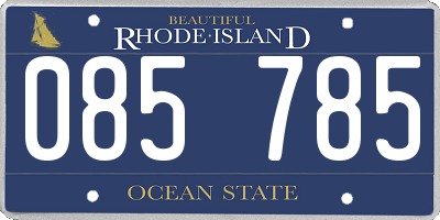 RI license plate 085785
