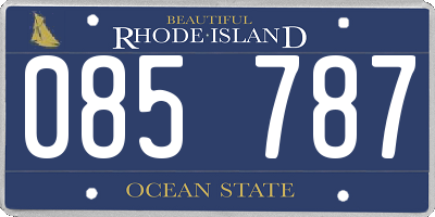 RI license plate 085787