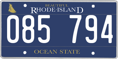 RI license plate 085794