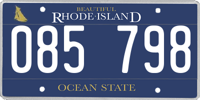 RI license plate 085798