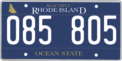 RI license plate 085805