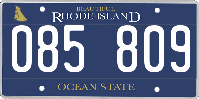 RI license plate 085809