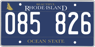 RI license plate 085826