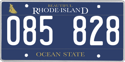 RI license plate 085828