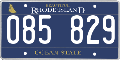 RI license plate 085829
