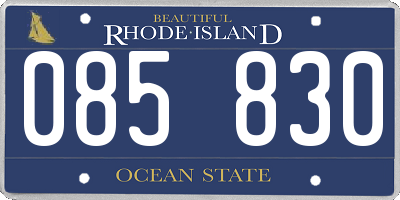 RI license plate 085830