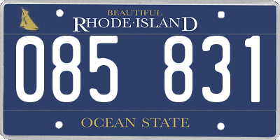 RI license plate 085831