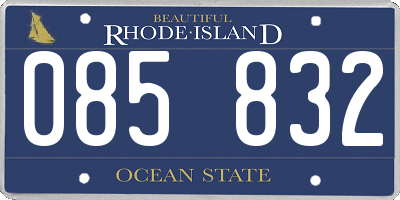 RI license plate 085832