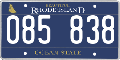 RI license plate 085838