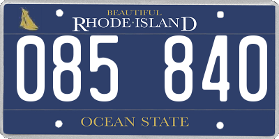 RI license plate 085840