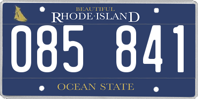 RI license plate 085841