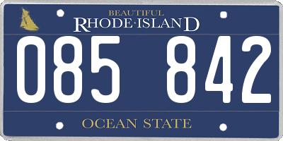 RI license plate 085842