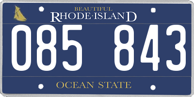 RI license plate 085843