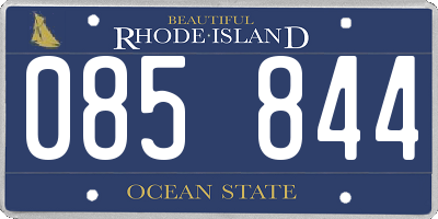 RI license plate 085844