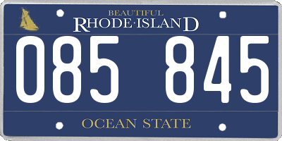 RI license plate 085845
