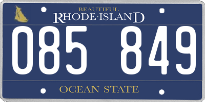 RI license plate 085849