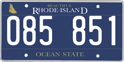 RI license plate 085851