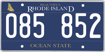 RI license plate 085852