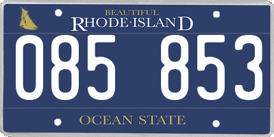 RI license plate 085853