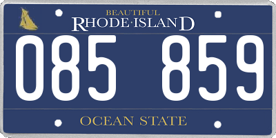 RI license plate 085859
