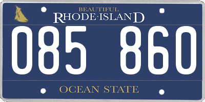 RI license plate 085860