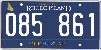 RI license plate 085861
