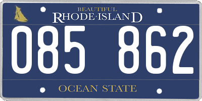 RI license plate 085862