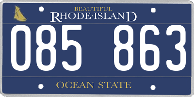 RI license plate 085863