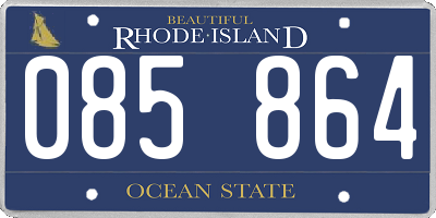 RI license plate 085864