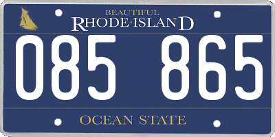RI license plate 085865