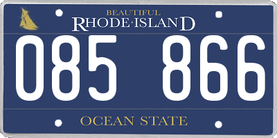 RI license plate 085866