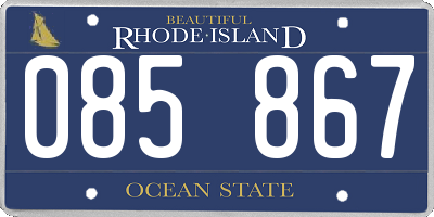 RI license plate 085867