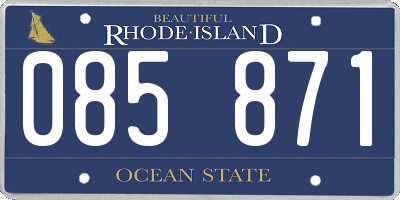 RI license plate 085871