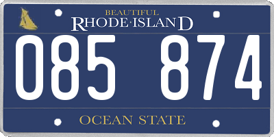 RI license plate 085874