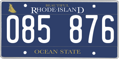 RI license plate 085876