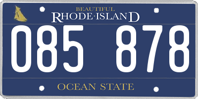RI license plate 085878