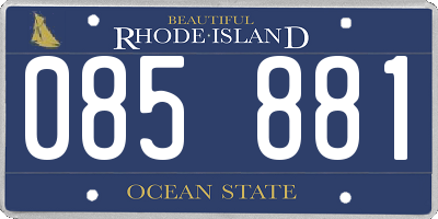 RI license plate 085881