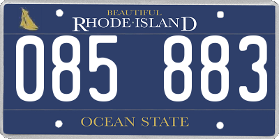 RI license plate 085883