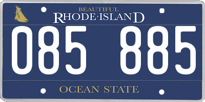 RI license plate 085885