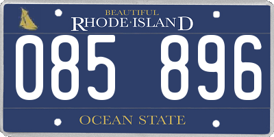RI license plate 085896