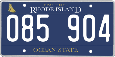 RI license plate 085904
